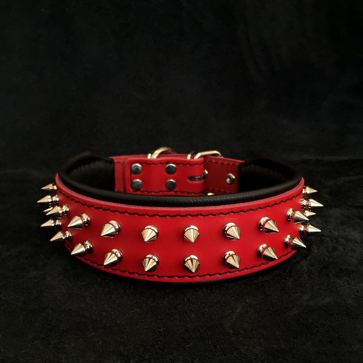 Bestia Frenchie Leather Dog Collar – Red