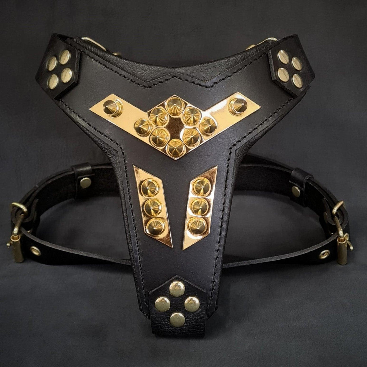 Bestia Midas Leather Dog Harness – Gold, Medium Dogs