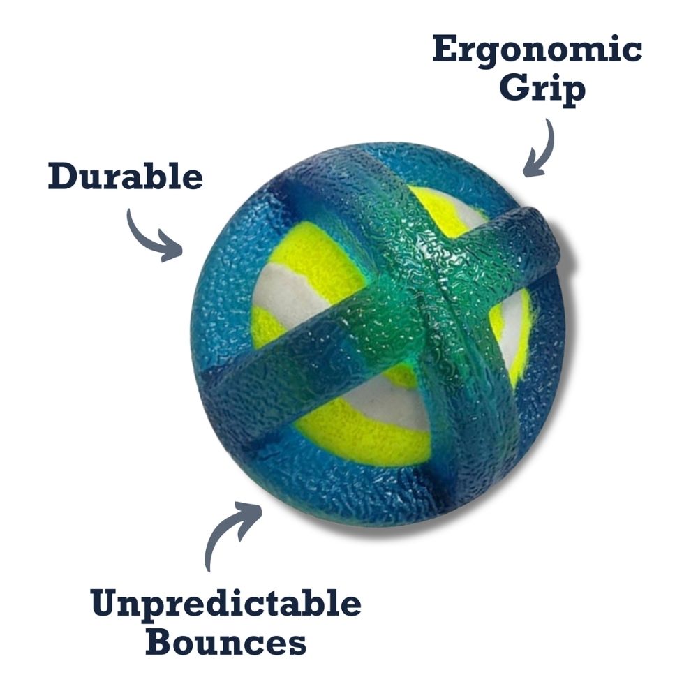 TPR-Coated Agility Tennis Ball Dog Toy, Small & Large Sizes
