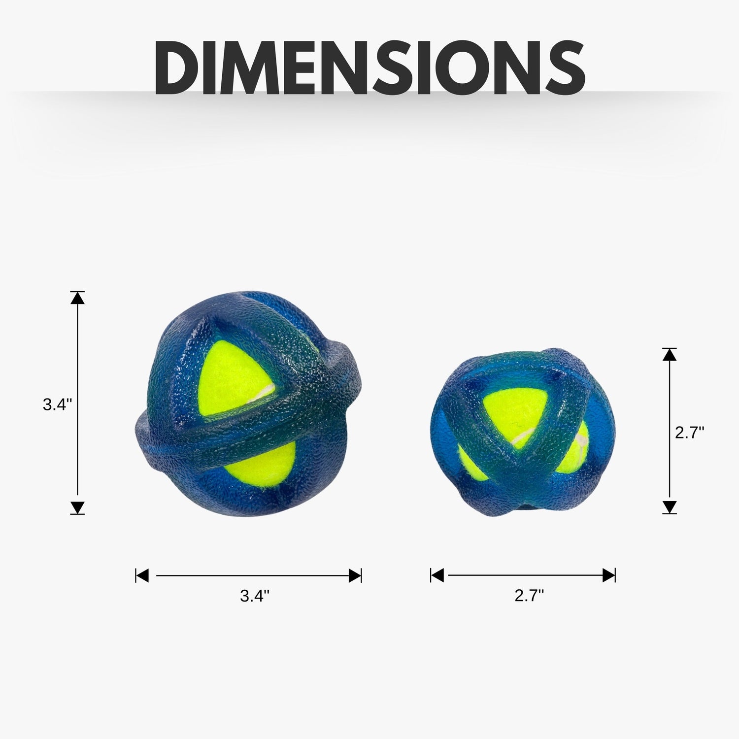 TPR-Coated Agility Tennis Ball Dog Toy, Small & Large Sizes