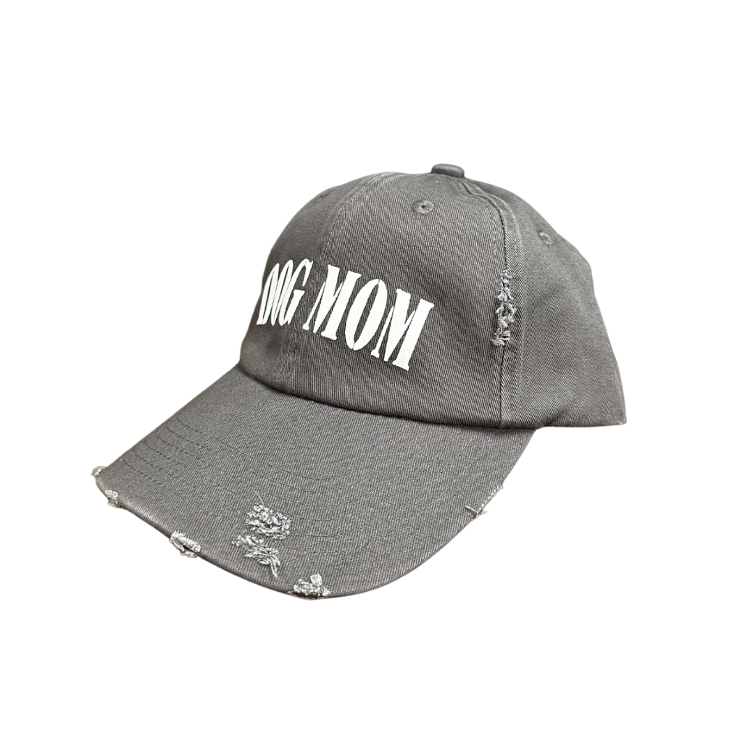 Dog Mom Distressed Cap - Nickel Le Gray Haus