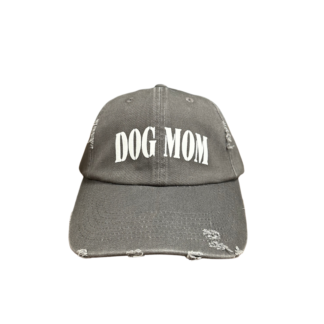 Dog Mom Distressed Cap - Nickel Le Gray Haus