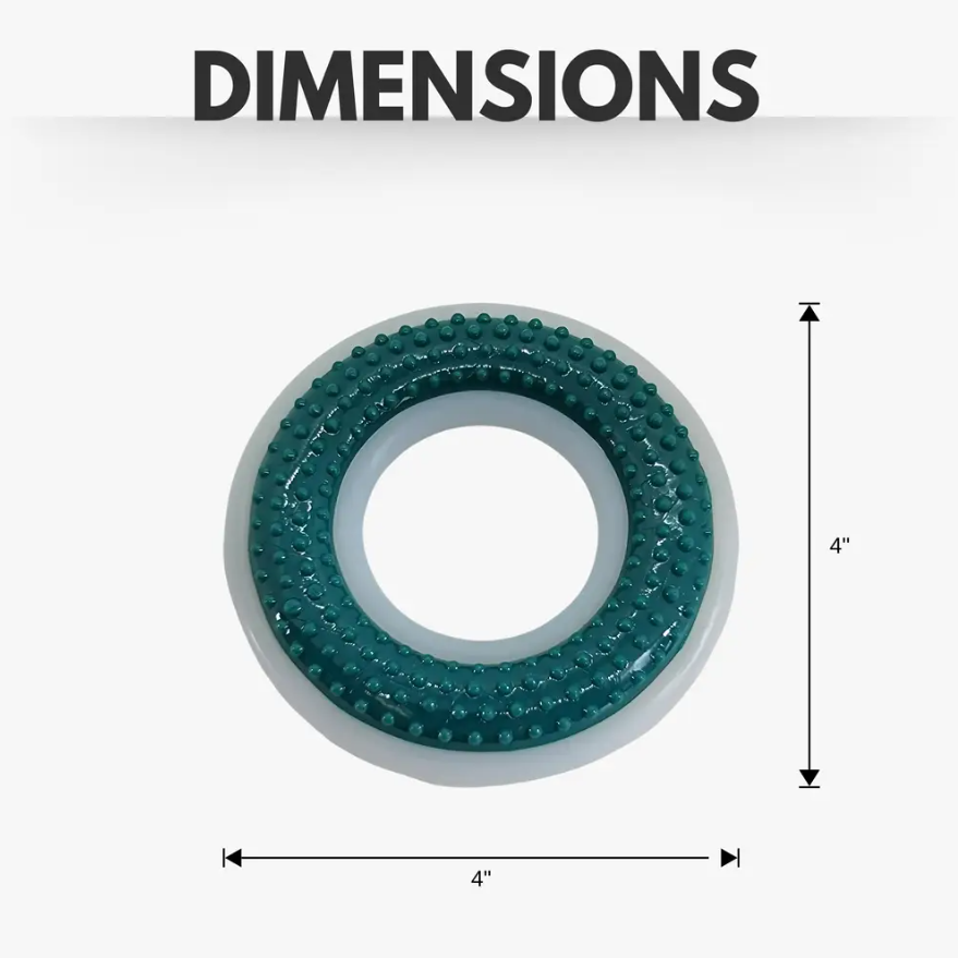 TPR & Nylon Dental Chew Ring Toy for Dogs - Ideal for Aggressive Chewers – (4" Diameter)