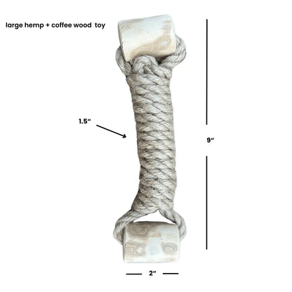 hemp rope + coffee wood toy rōmng