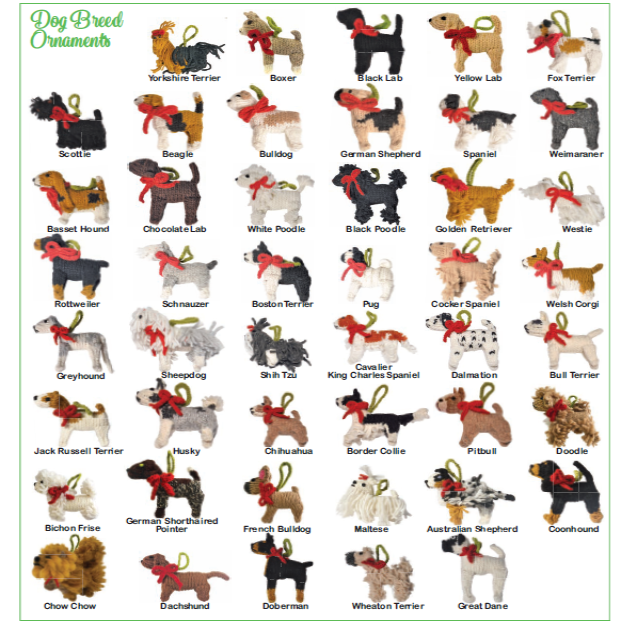 60 Pack Assorted Holiday Cat & Dog Ornaments