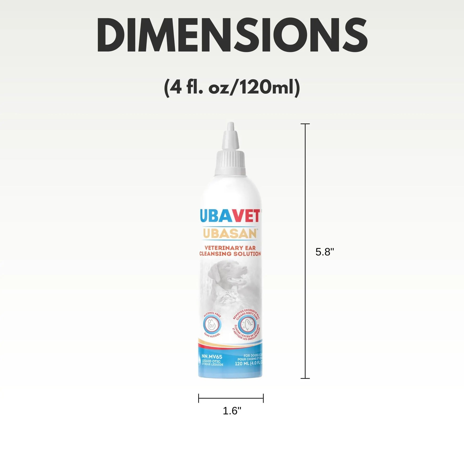 UBAVET Ubasan Ear Cleansing Solution for Dogs & Cats – (4 fl oz / 120ml) American Pet Supplies