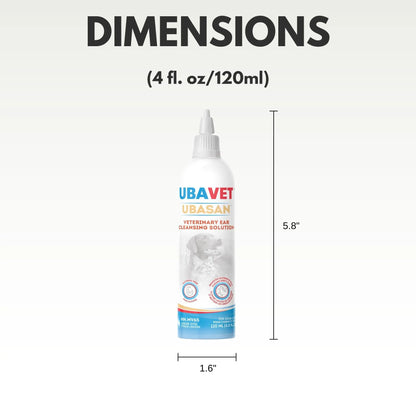 UBAVET Ubasan Ear Cleansing Solution for Dogs & Cats – (4 fl oz / 120ml) American Pet Supplies