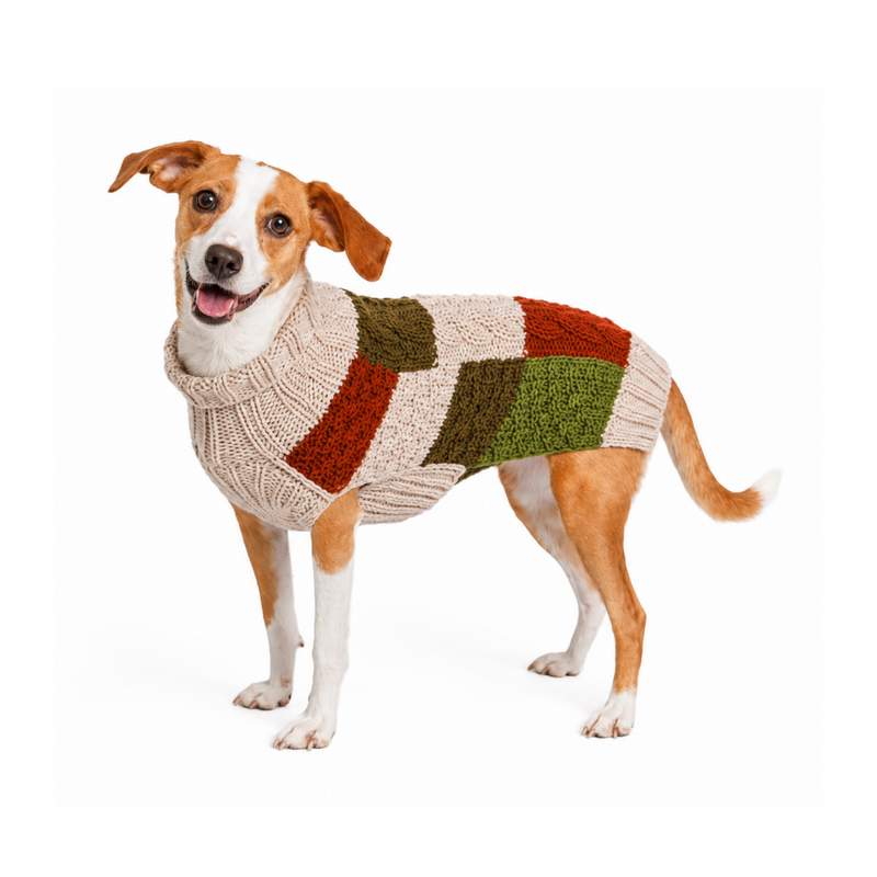 Patchwork Wool Dog Sweater