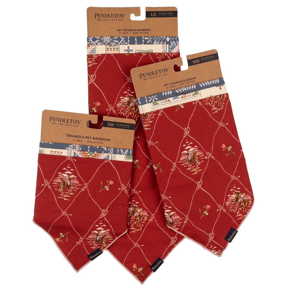 Dog wearing a Pendleton cotton bandana tied in triangle style