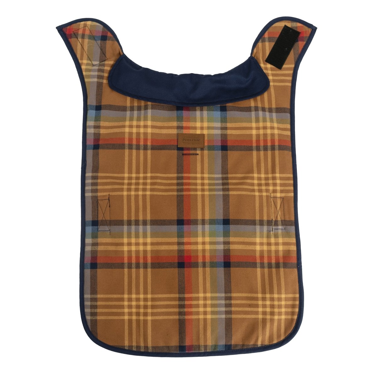 Pendleton Plaid Pet Coat leash cut-out detail