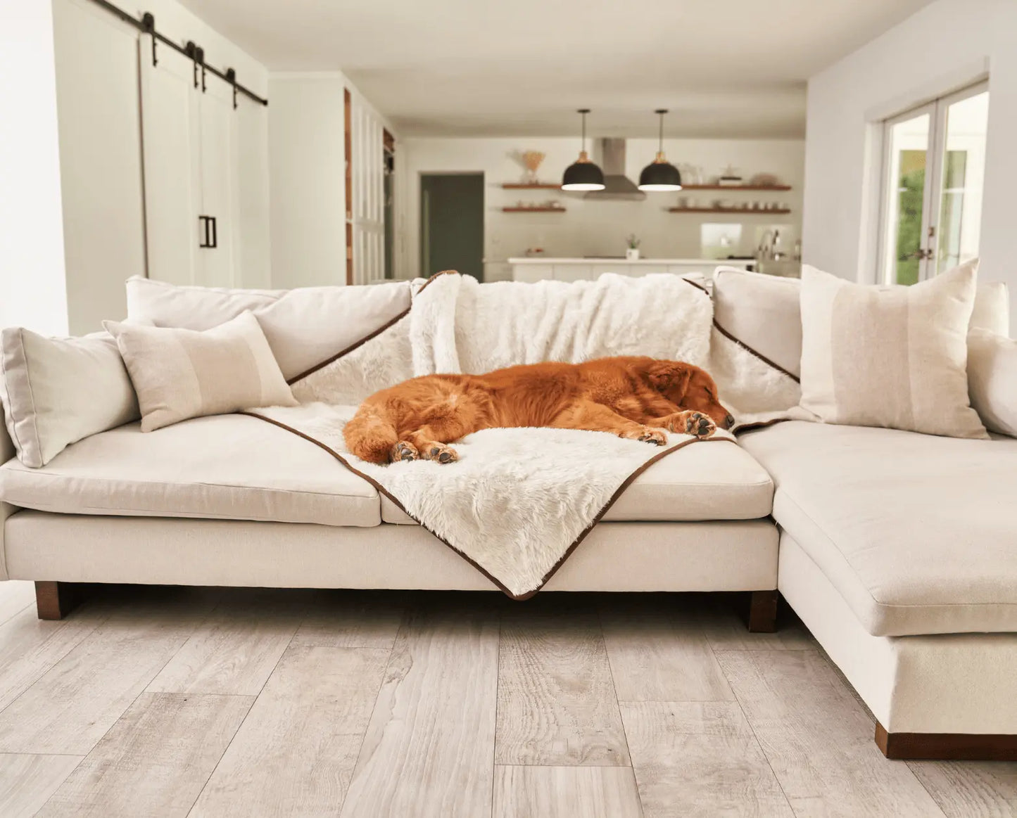 PupProtector™ Summer Short Fur Waterproof Throw Blanket - Polar White Paw.com