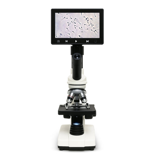 Veterinary Grade Canine Semen Analysis Microscope – 7” HD Display, Dual LED Lighting, WF10X Eyepiece, Slides & Cover Slips, Durable Steel Frame, Portable Metal Carrying Case Horizon Animal Care