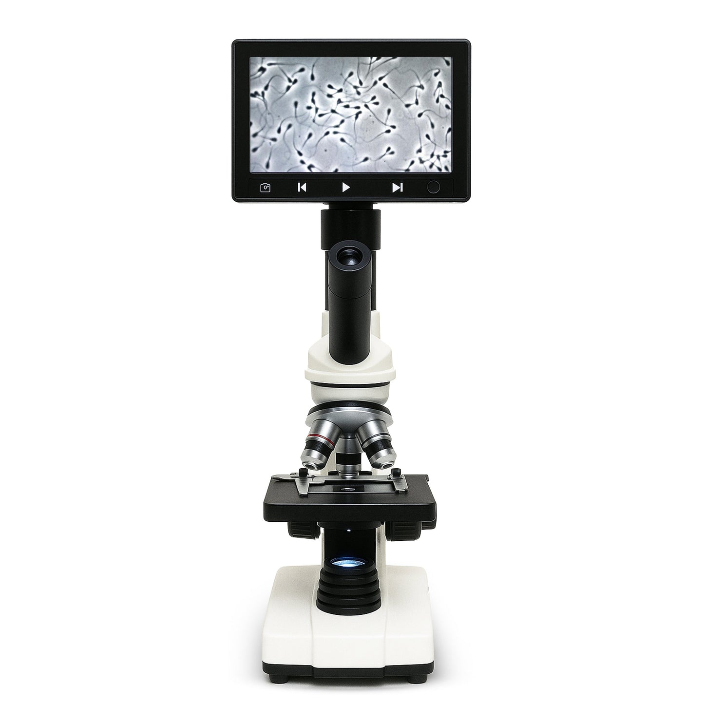 Veterinary Grade Canine Semen Analysis Microscope – 7” HD Display, Dual LED Lighting, WF10X Eyepiece, Slides & Cover Slips, Durable Steel Frame, Portable Metal Carrying Case Horizon Animal Care