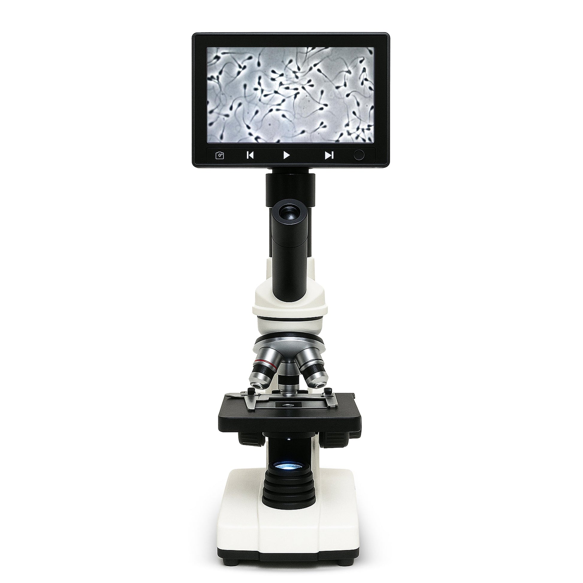 Veterinary Grade Canine Semen Analysis Microscope – 7” HD Display, Dual LED Lighting, WF10X Eyepiece, Slides & Cover Slips, Durable Steel Frame, Portable Metal Carrying Case Horizon Animal Care