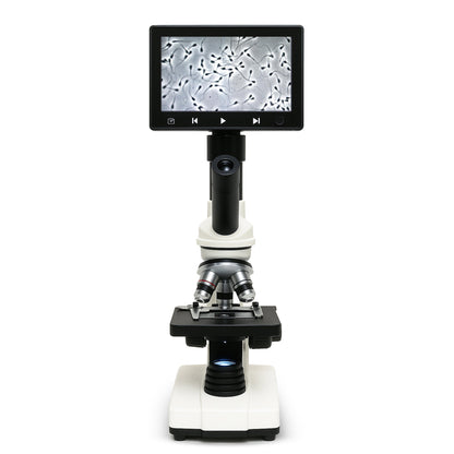 Veterinary Grade Canine Semen Analysis Microscope – 7” HD Display, Dual LED Lighting, WF10X Eyepiece, Slides & Cover Slips, Durable Steel Frame, Portable Metal Carrying Case Horizon Animal Care