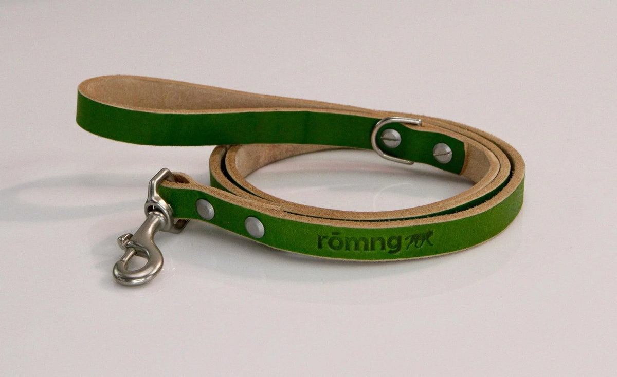 handmade leather dog leash by rōmng