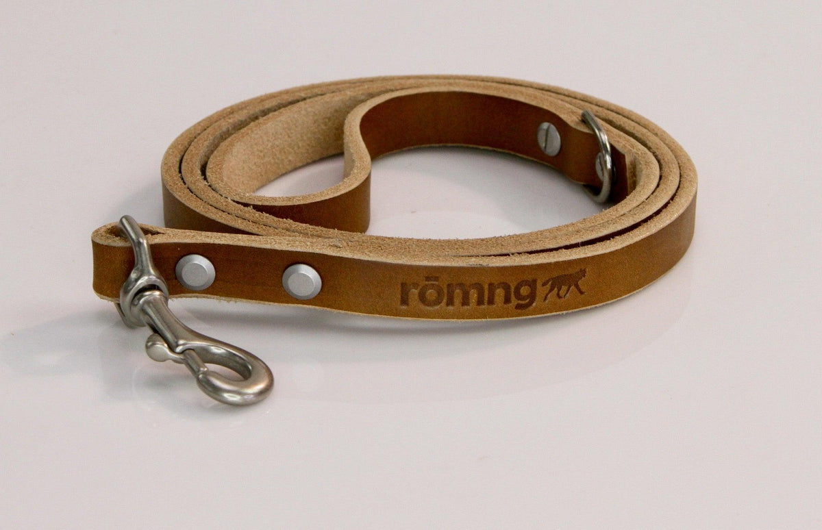 handmade leather dog leash by rōmng