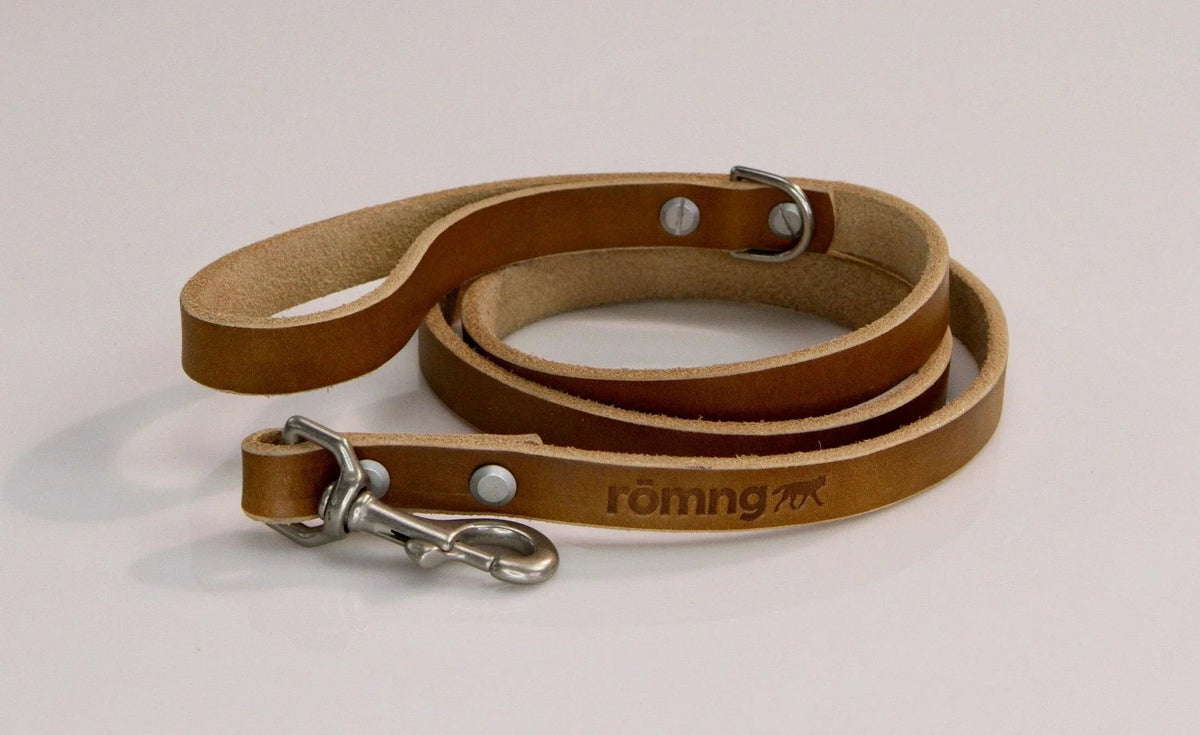handmade leather dog leash by rōmng