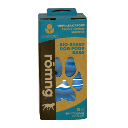 bio-based dog poop bags + bamboo dispenser rōmng