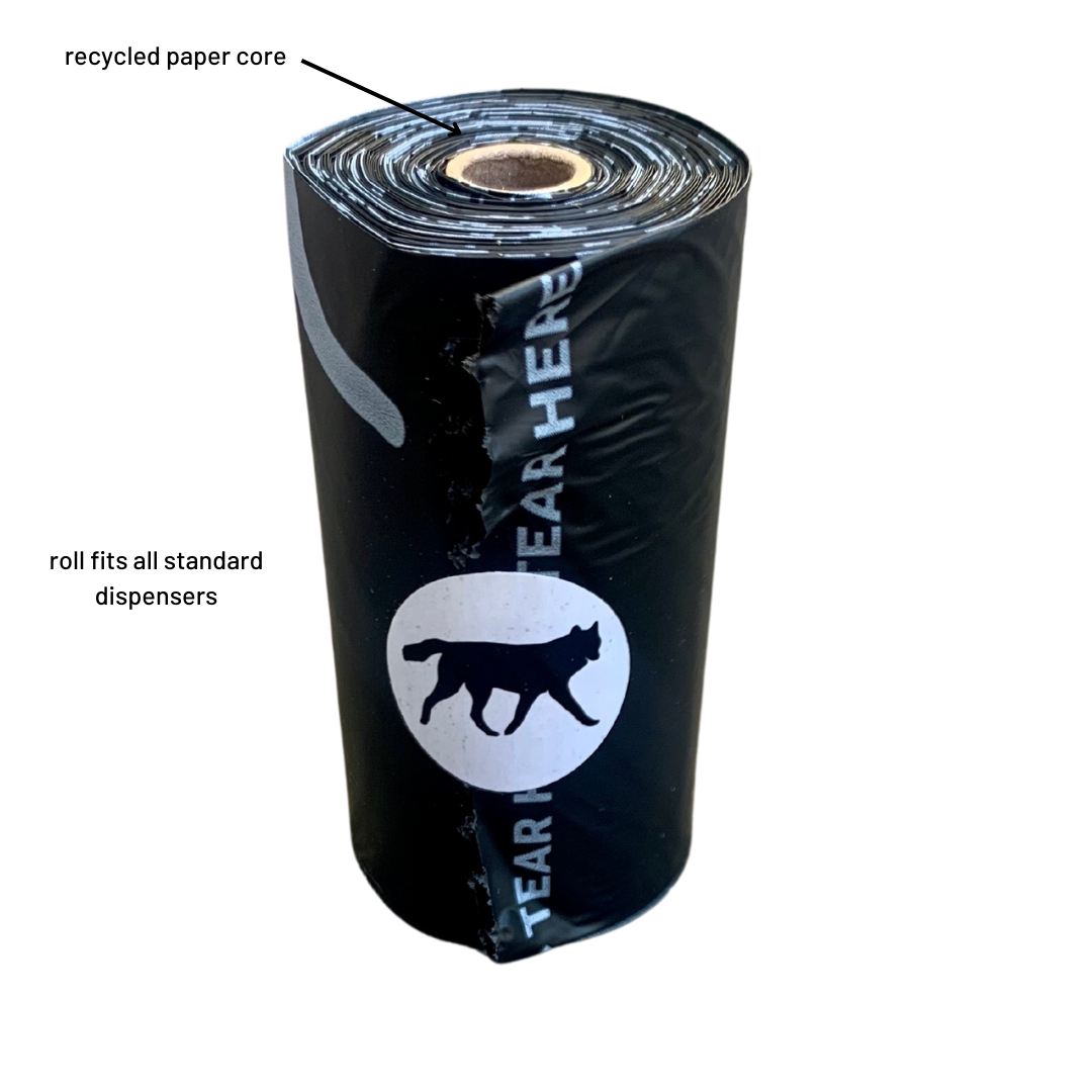 Compostable Dog Poop Bags + Bamboo Dispenser rōmng