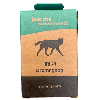 Compostable Dog Poop Bags + Bamboo Dispenser rōmng