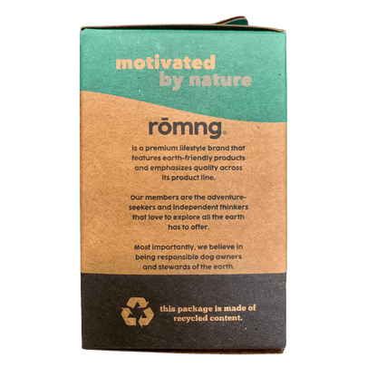 Compostable Dog Poop Bags + Bamboo Dispenser rōmng