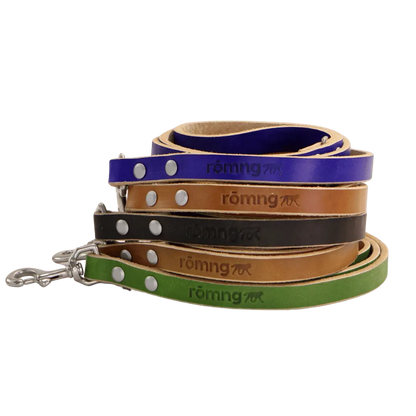 48" Genuine Leather Dog Leashes - Made in USA rōmng