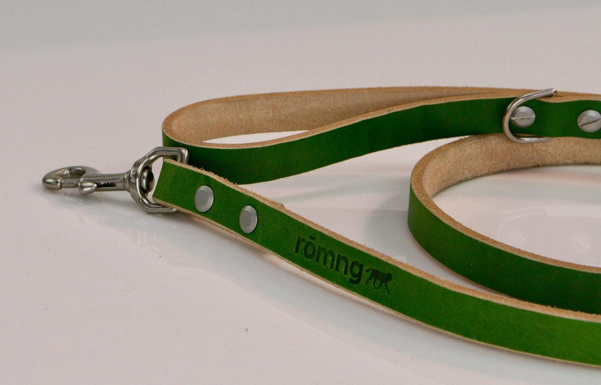 handmade leather dog leash by rōmng