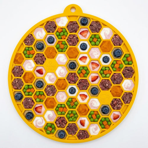 Honeycomb Design emat - Enrichment Lick Mat For Dogs and Cats - With Suction Cups | USA Made