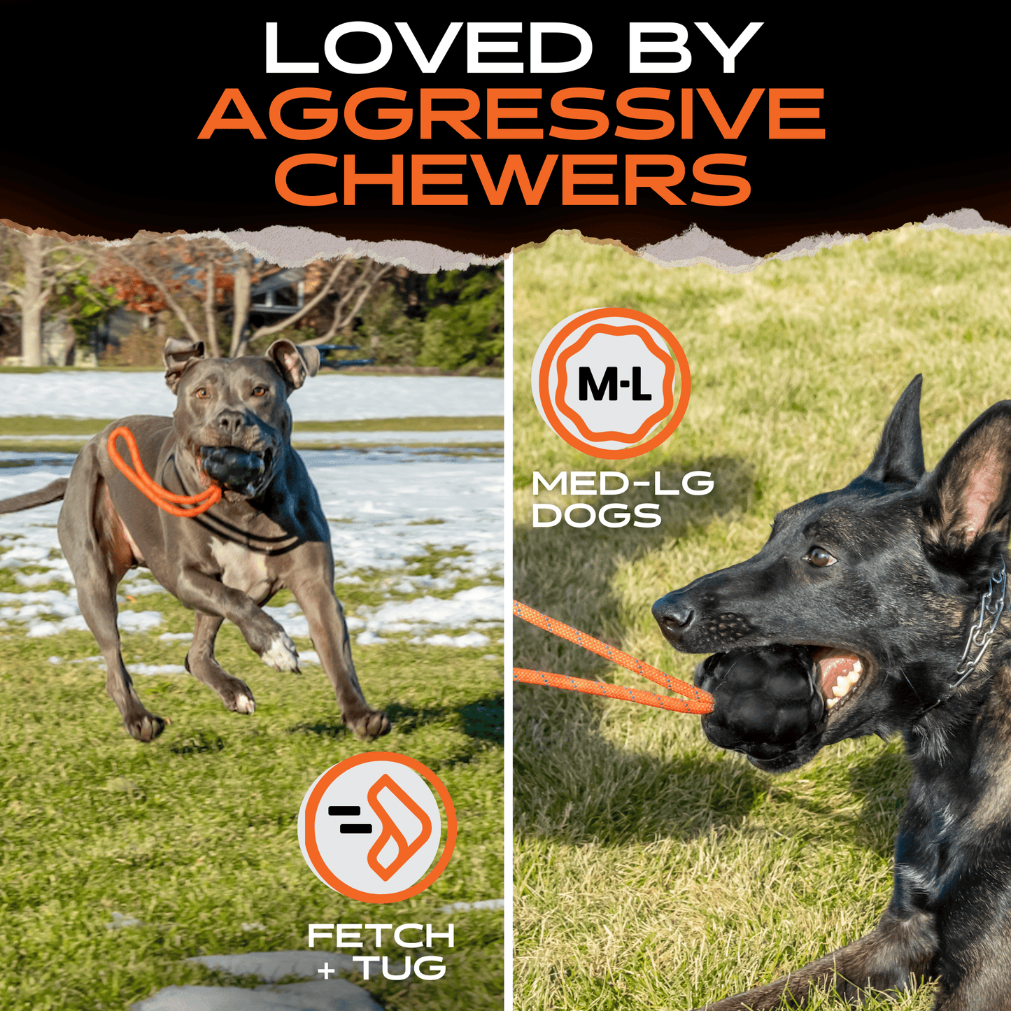 Rumble Rope Ball Monster K9 Dog Toys