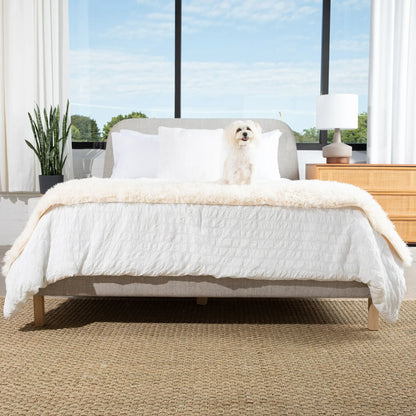 PupProtector™ Luxe Waterproof Bed Runner - Plush Sheep Ivory Paw.com