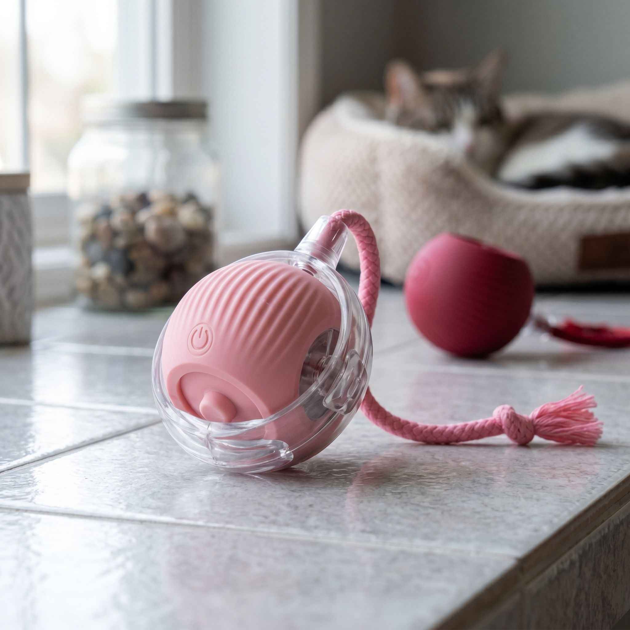 Cat Interactive Ball Toys Automatic Rolling Ball Faux Tail Rechargeable Smart Pet Electric Toy Dog Cat Training Imitate Mouse