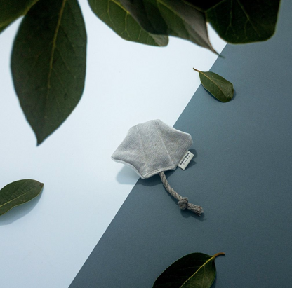 Boba & Vespa Stingray Cat Toy in Cotton with Buckwheat for Crinkles and Organic Catnip The Kind Pet