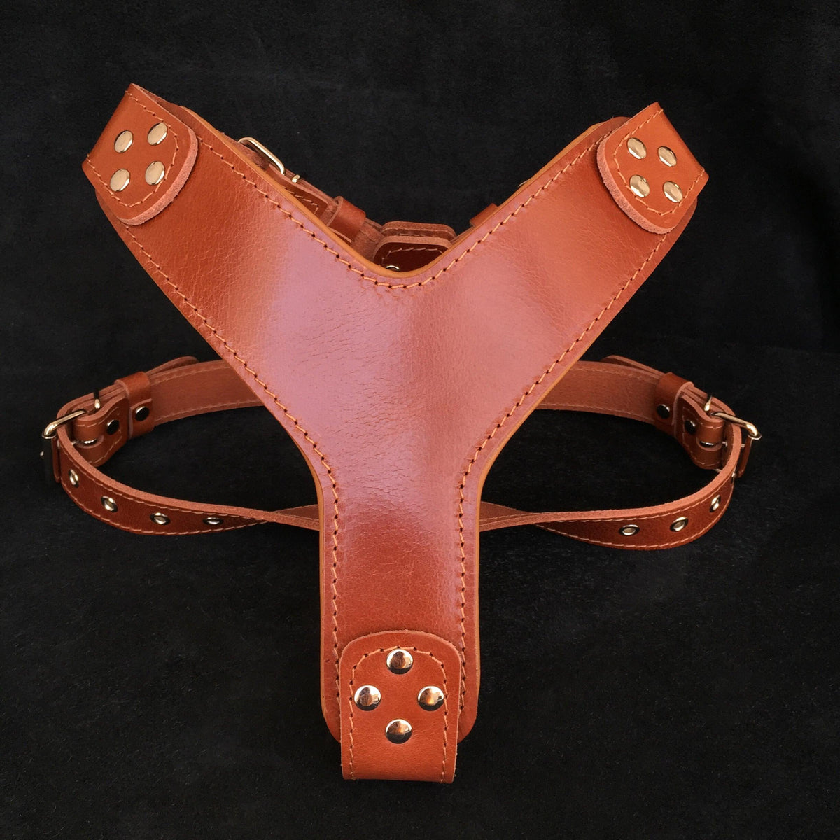 Bestia Style Leather Dog Harness – Brown