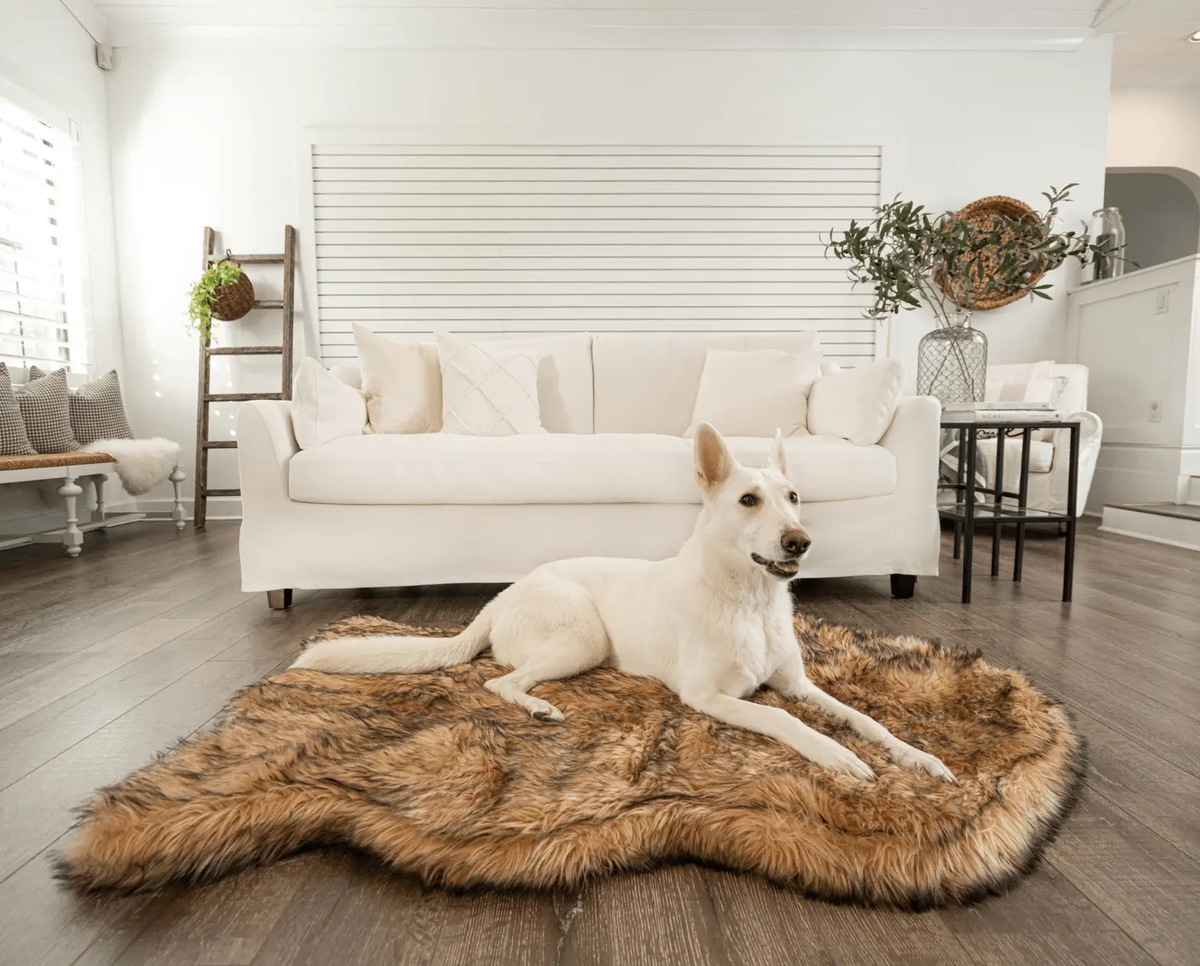 PupRug by Paw.com® Faux Fur Orthopedic Dog Bed - Curve Sable Tan