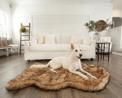 PupRug by Paw.com™ Faux Fur Orthopedic Dog Bed - Curve Sable Tan Paw.com