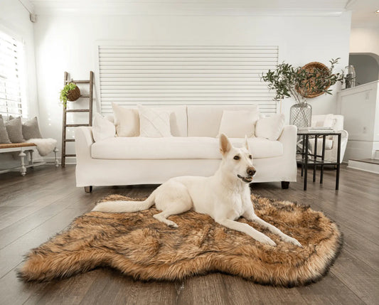 PupRug by Paw.com™ Faux Fur Orthopedic Dog Bed - Curve Sable Tan Paw.com