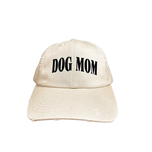Dog Mom Distressed Cap - Tan - K9 Outdoors