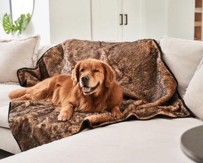 PupProtector™ Summer Short Fur Waterproof Throw Blanket - Sable Tan Paw.com
