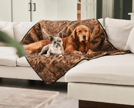 PupProtector™ Summer Short Fur Waterproof Throw Blanket - Sable Tan Paw.com