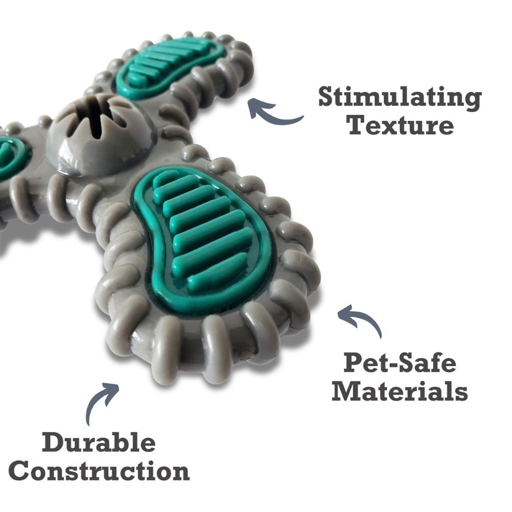 TPR Dental Spinner Dog Chew Toy – Durable Dental Care Fun for Light to Medium Chewers
