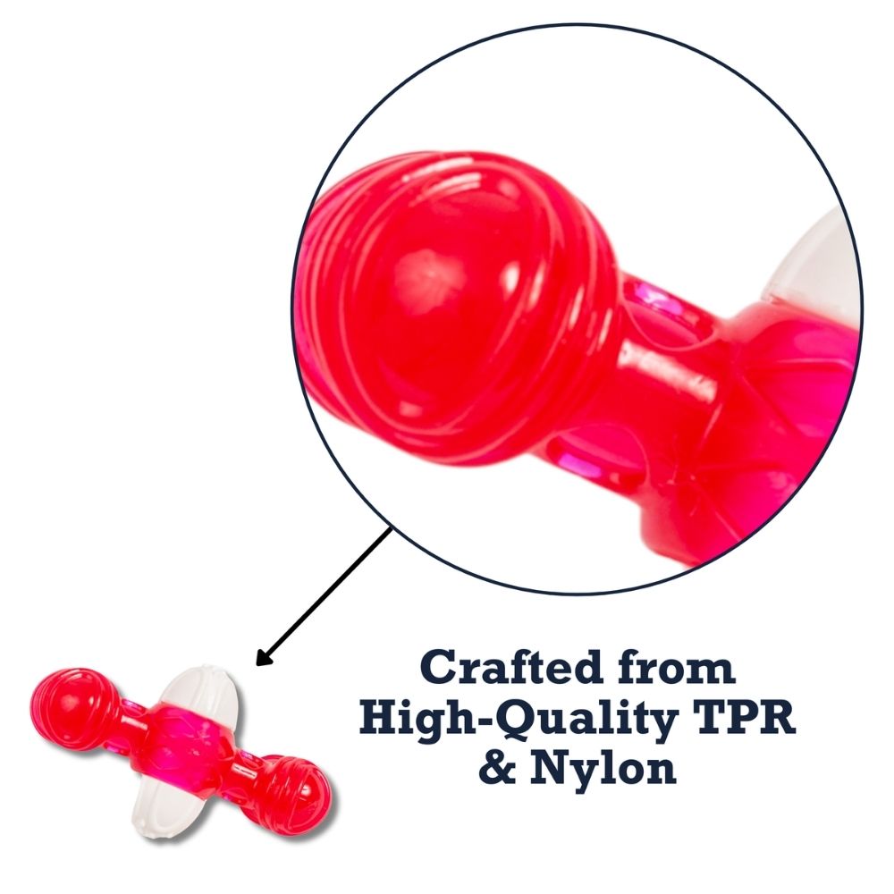 Country Living TPR & Nylon Quacker Bone Chew Toy for Dogs