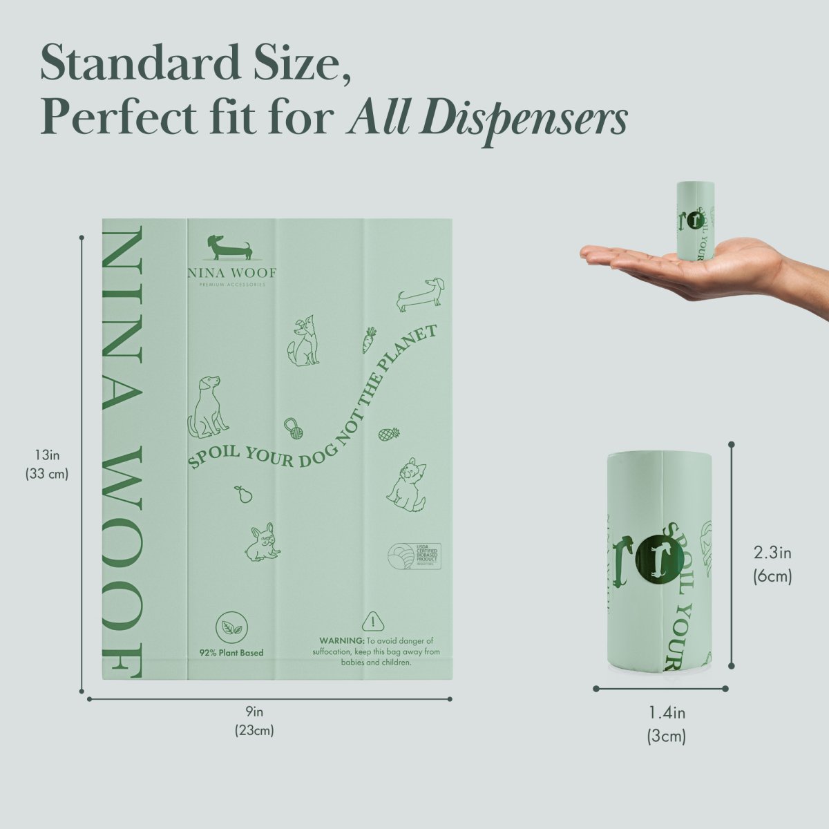 Waste Bags - Plant Based Nina Woof