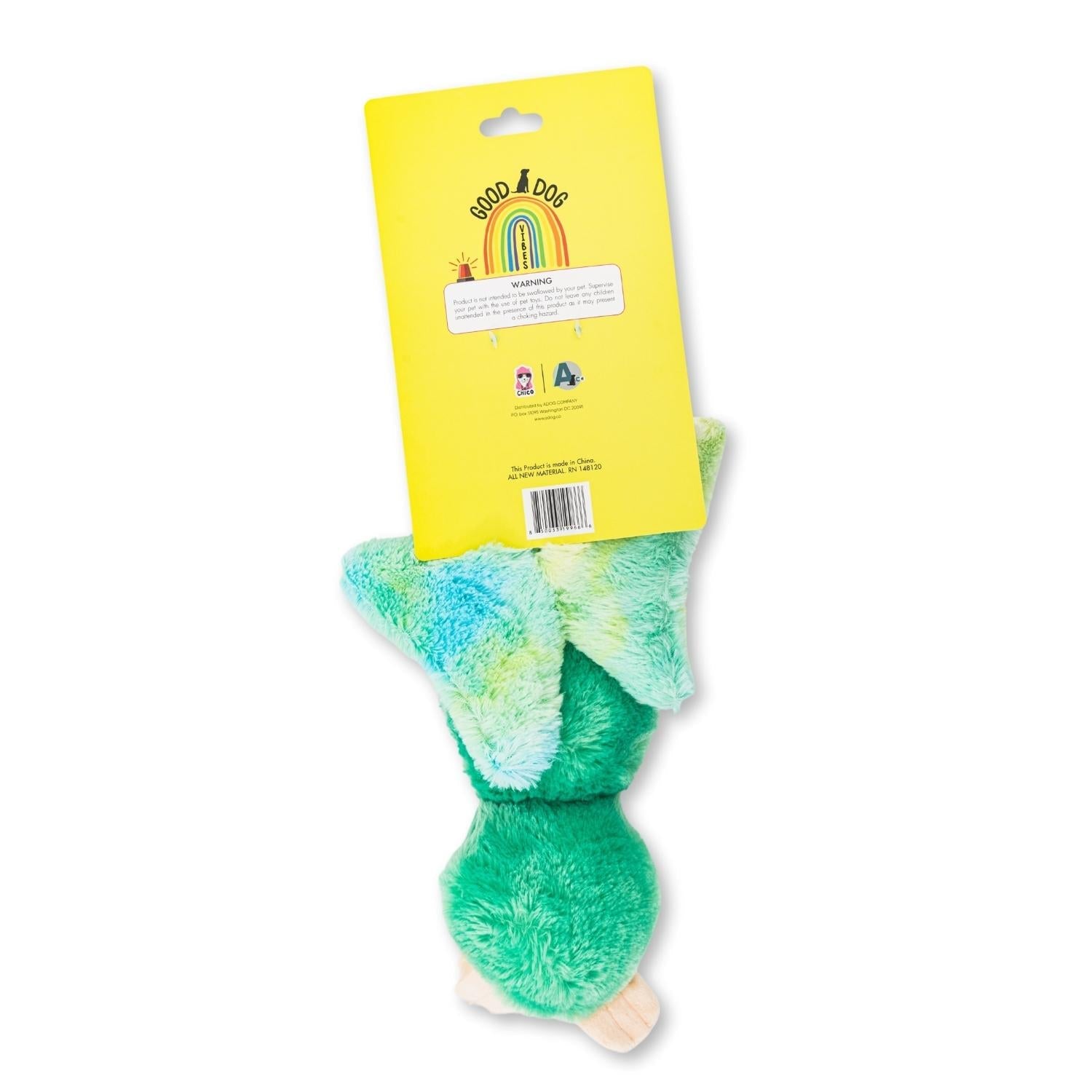 Mystical Mint Winged Sloth Plush Dog Toy – with Squeaker & Crinkle Paper for Fun Play