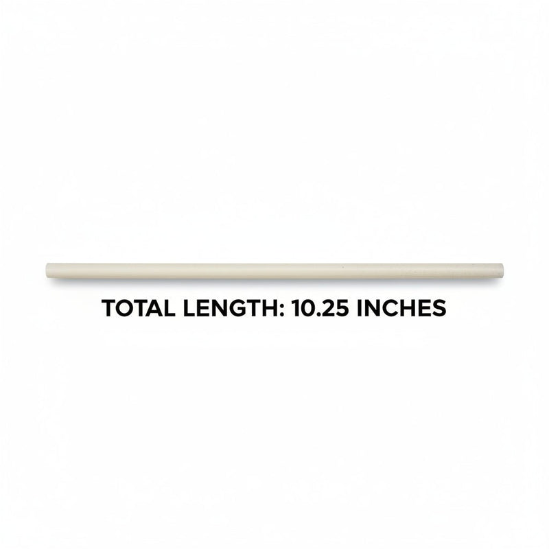 Wrapped 10.25'' x 0.27'' Compostable White Giant Drinking Straws - 1,850 Count