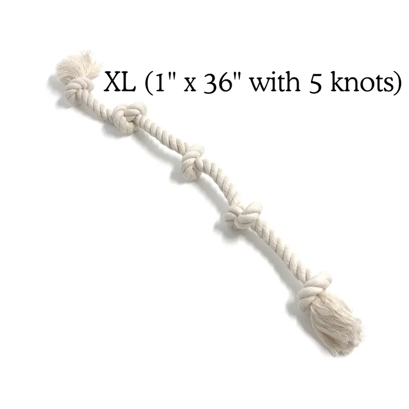 100% Organic Cotton Rope Dog Toy - 5 Sizes | Boba & Vespa
